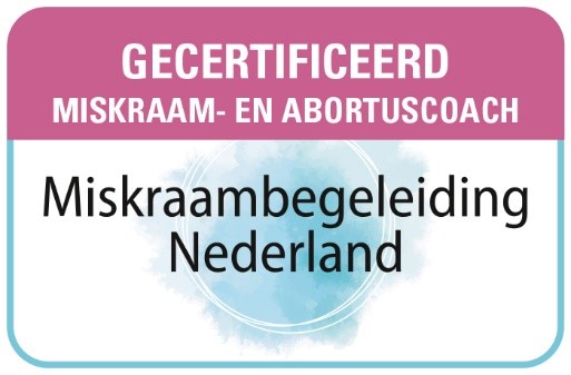 Vignet van Miskraambegeleiding Nederland, wat aangeeft dat ik gecertificeerd miskraam- en abortuscoach ben.
